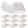 Beaupretty Pack of 10 Gift Boxes Wedding Silk Ribbon White