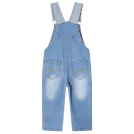 KIDSCOOL SPACE Baby Boys Girls Jeans Jumpsuit, Toddler Slim Cute Denim Jumper, Light blue-2107