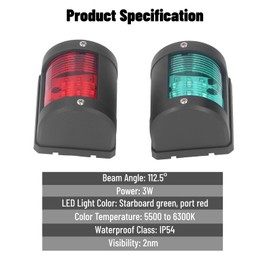LiebeWH LoveWHyr80ovsz59 2 Nm Marine Boat Light Waterproof LED Navigation Light Starboard Green Port Red for Marine Boats Bow and Rear Pack of 2