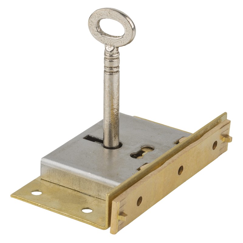Extra Large Brass Half Mortise Chest or Box Lock with