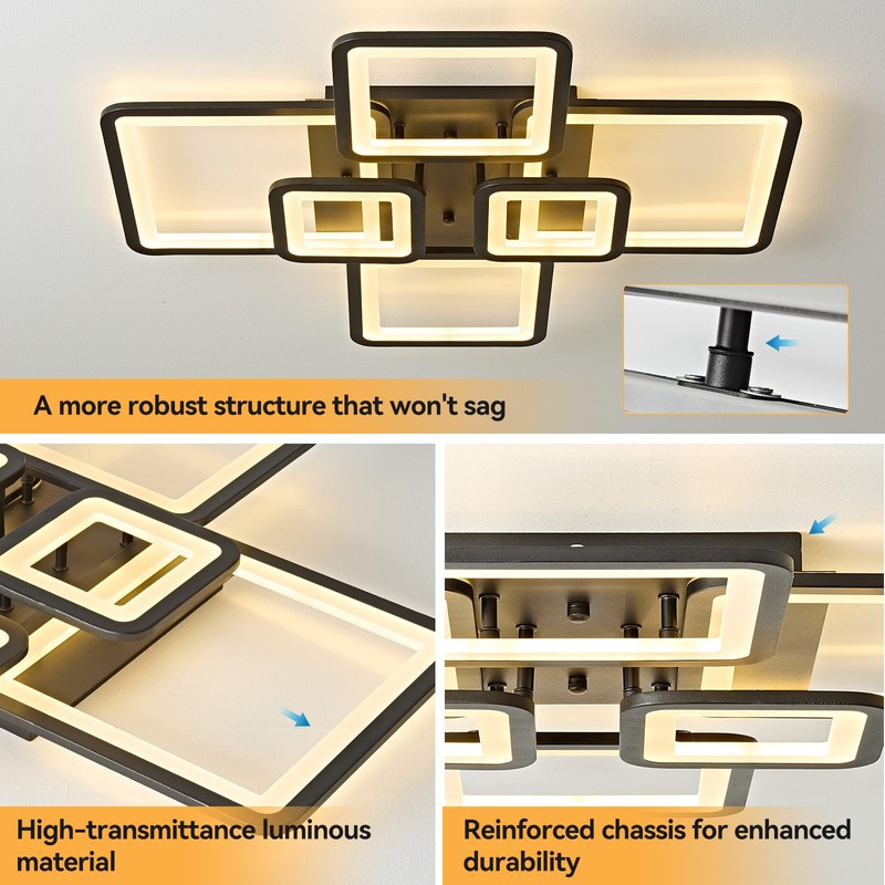 GNGXEFACA Modern LED Ceiling Light, Dimmable LED Ceiling Light Fixture