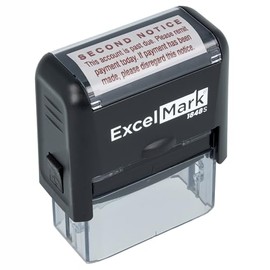 SECOND NOTICE PAST DUE - Self Inking Bill Collection Stamp in Red Ink