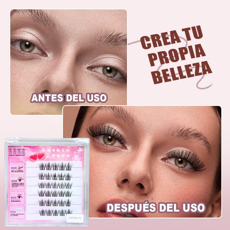Kit Pestañas Con Pegamento Postizas Para Extenciones de Pestañas Volumen