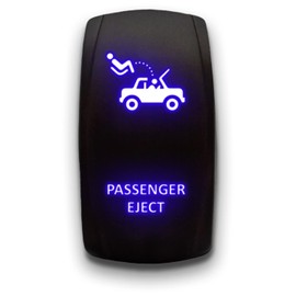 Passenger Eject - Blue - Laser Etched Toggle Switch 20A 12V - Vertical Rocker Switch 5-Pin DPST