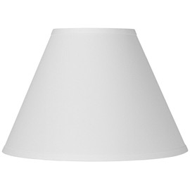 Bright Antique White Linen Large Lamp Shade 6.5" Top x 15" Bottom x 10.75" High x 11.75" Slant (Spider) Replacement with Harp and Finial - Springcrest