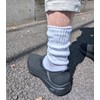 AMERIB Men's Rib 2/1 Socks, White, Black, Made in Japan,