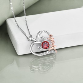 URONE Penguin/Wolf/Pig/Fox/Sloth/Cat/Elephant Necklace 925 Sterling Silver Animal Pendant Jewellery Gifts for Women Mother Girlfriend Girls, Sterling Silver, Zircon