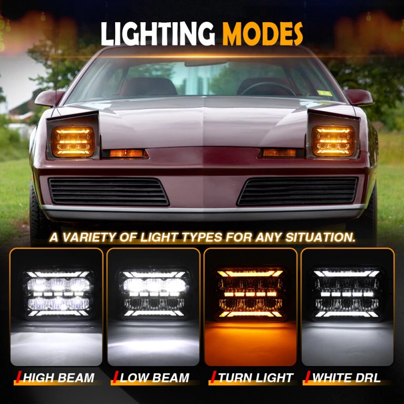 uni-shine 2X DOT 7x6" LED Headlights for Chevy C1500 C2500