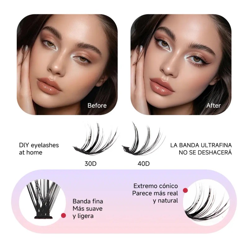 280pzs Kit De Extensiones Pestañas Raíces Curvaturad 9-16mm