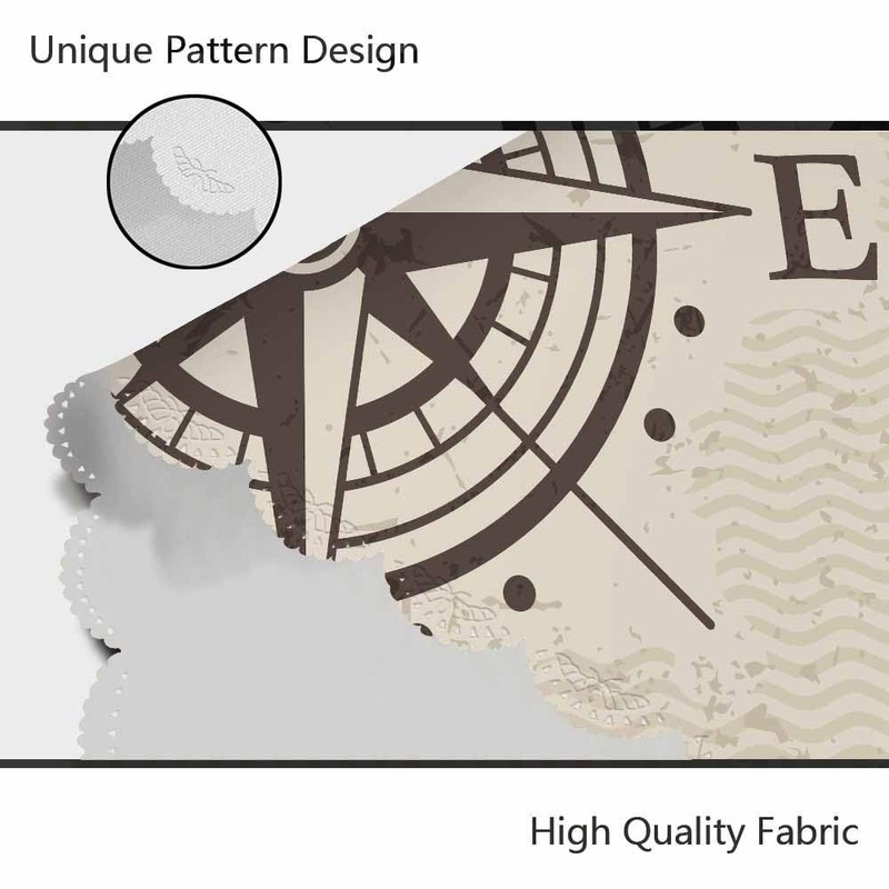 AOYEGO Compass Round Tablecloth 60 Inch Pointer Direction Nautical Adventure