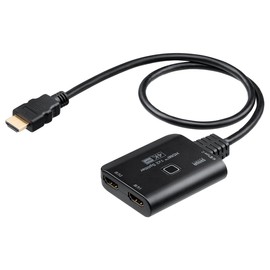 Sanwa Direct 400-VGA030 HDMI Splitter, 1 Input, 2 Outputs, 4K/60Hz Compatible, Downscaler, HDCP2.2 Compatible, Dolby True HD/DTS HDMaster Audio