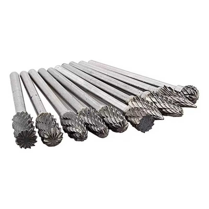 Veraly 10 Brocas Tungsteno Rebabas Rotativa Carburo 6mm