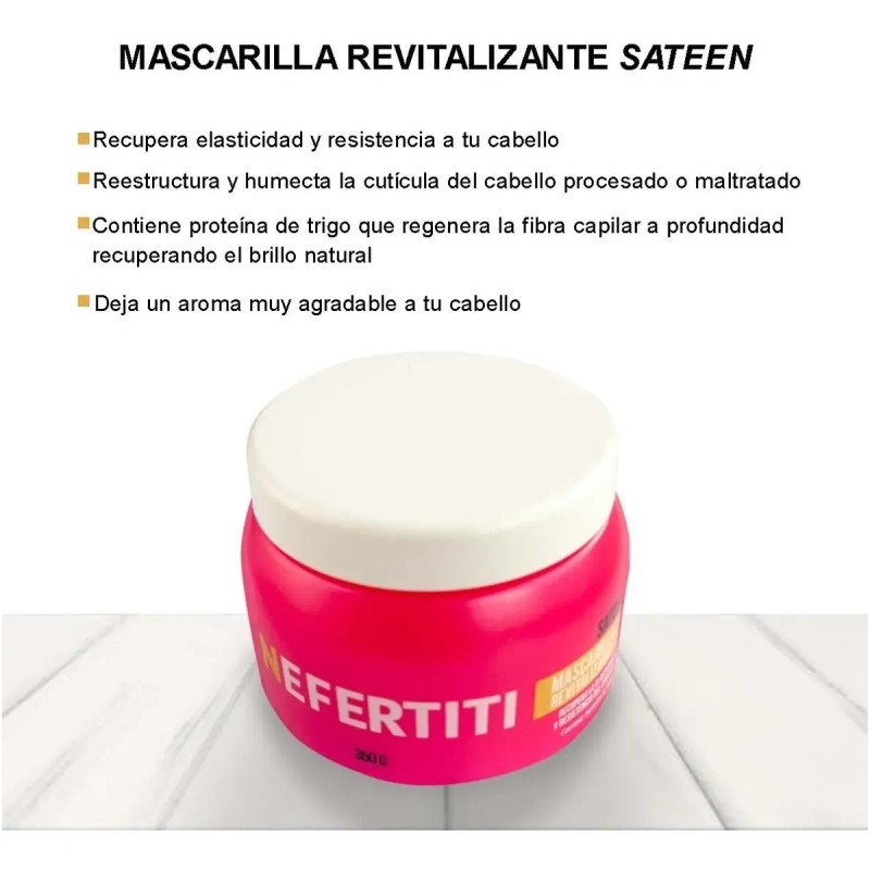 Mascarilla Revitalizante Sateen Nefertiti Cabello 350gr