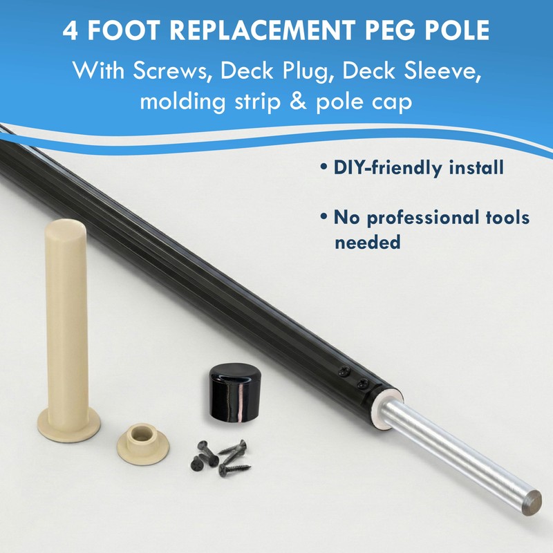 ALLSAFE Pool Fence Replacement Pole – 4ft Peg Pole for