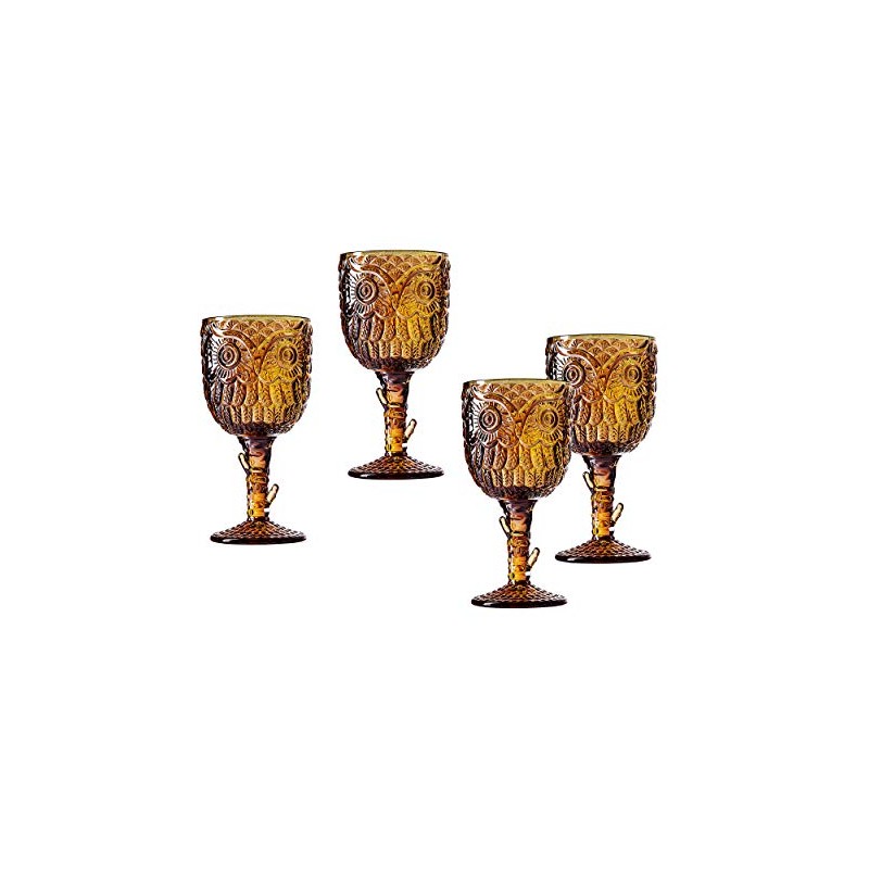 Godinger Owl Wine Glasses, Stemmed Wine Glasses, Wine Glass Goblets,