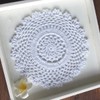 4 PCS White 6 Inch Round 100% HANDMADE Crochet Lace