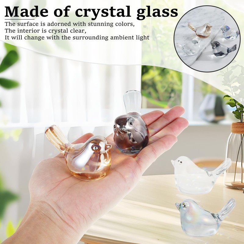 DJAPWPX-Crystal Bird Figurines Decorative Bird Statue Beautiful Crystal Bird Decor