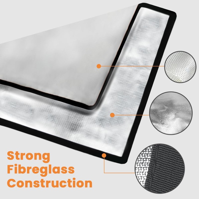 flintronic Fire Pit Mat, 100 x 100 cm, Fireproof Underlay,
