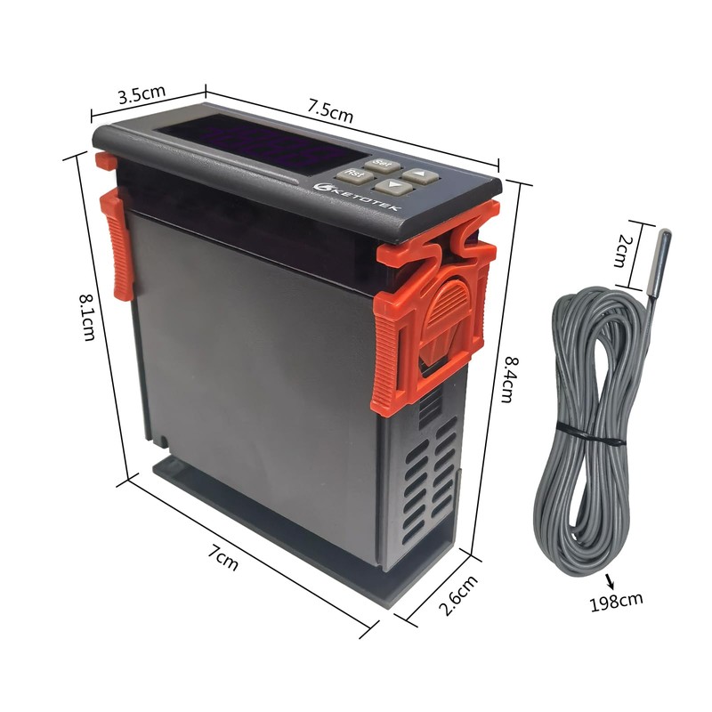 KETOTEK KT8100 Digital Heating PID Temperature Controller 120V Dimming Thermostat