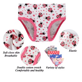 Baby Soft Cotton Underwear Little Girls Panties Toddler Briefs (Pack of 6) 2 Mixed Colour