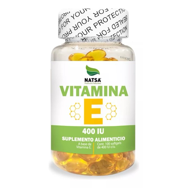 Natsa Vitamina E 400 Iu, 100 Cápsulas, Calidad Premium