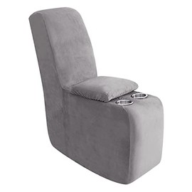 ULTICOR 7-Piece L Shape Sectional Recliner Sofa Covers, Velvet Stretch Reclining Couch Covers for Reclining L Shape Sofa, Thick, Soft, Washable (Light Grey, 1 Console Cover)