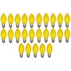 Box of 25 Light Bulbs - Opaque Yellow, Steady Burning,