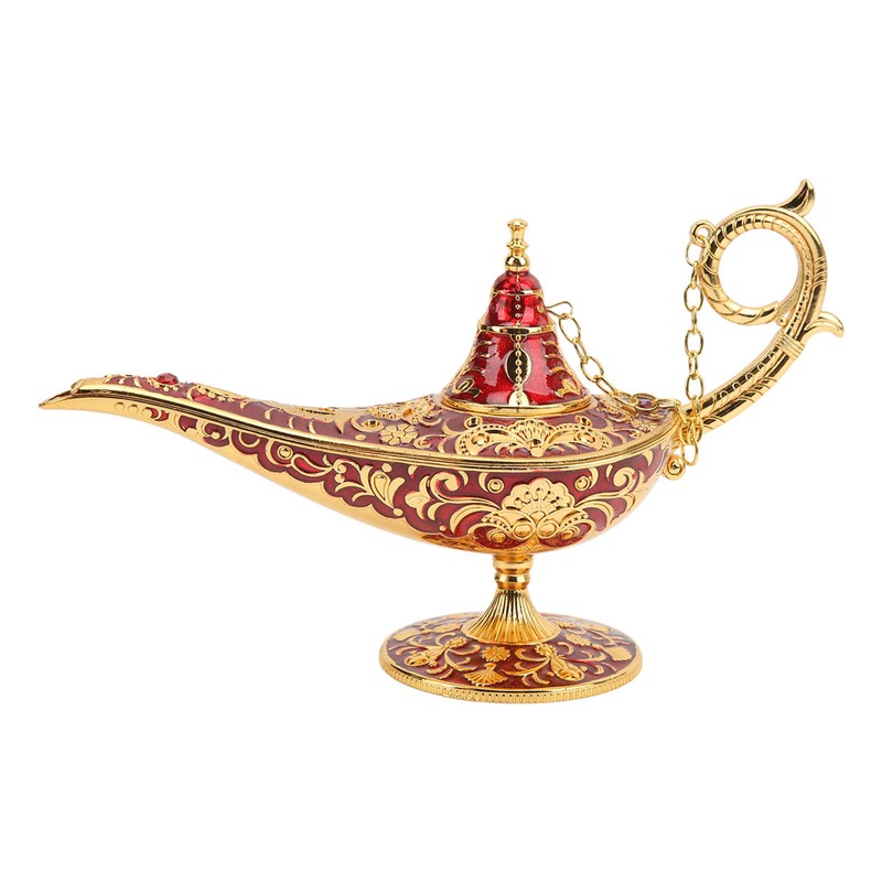 Magic Genie Lamp Red Zinc Alloy Antioxidant Fadeless Relief Pattern