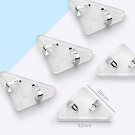 Corner Clips, Stationery Triangle Clips, Book Clips, 12 Pack, Transparent Color Paper Clips, Reusable, Documents, Examination Papers, Receipt Organizing, School, Work, Office Supplies (Transparent White)