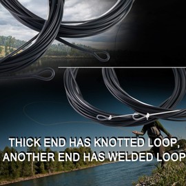 Maxcatch Fly Fishing Polyleader Line Monofilament Core for 7ft Trout and 10ft Salmon Poly Leader 3-6ips Floating/Sinking 10-25lb 2pcs(Black Fast Sink 6ips (Salmon), 7FT 25lb (2pcs))