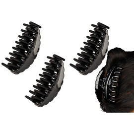 BHARATGAURAV Pack of 3 Pcs Black Jaw Clips Butterfly Hair Claw Big-size Black Color Imported Rubber Material Butterfly Hair Clips For Women