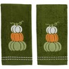 Serafina Home Autumn Fall Bath Fingertip Towels, Forest Olive Dark