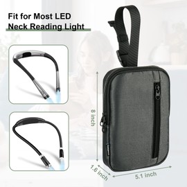 Carrying Case Compatible with Glocusent/ for Vekkia/ for LEDGLE/ for LITOM/ for TSINGREE LED Neck Reading Light Book Light for Reading in Bed, Portable Storage Travel Holder Fits For Accessories