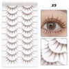 10 Pairs Brown False Eyelashes Clear Band Cartoon False Eyelashes