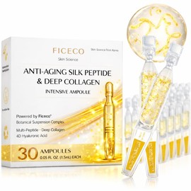 Silk Peptide Lifting Serum Anti-Aging Hydrating Ampoule Multi Complex Collagen Niacinamide 4D Hyaluronic Acid for Wrinkle Improvement Fine Lines and Glow 30 Count / 실크 펩타이드 리프팅 세럼 안티에이징 하이드레이팅 앰플 멀티 복합체 콜라겐 나이아신아마이드 주름 개선을 위한 4D 히알루론산 잔주름 및 광채 30 Count