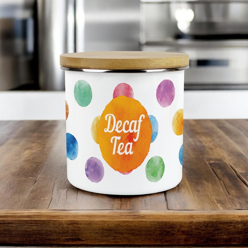 Purely Home Polka Dots Decaf Tea Storage Canister - Multicoloured