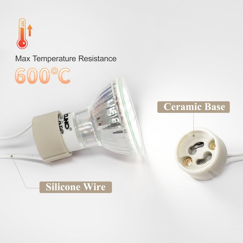 DiCUNO GU10 Base Socket, 600℃ Heat Resistant Maximum 250V 300W,