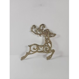 Glitter Gold Reindeer Christmas Ornaments Gold                               E6