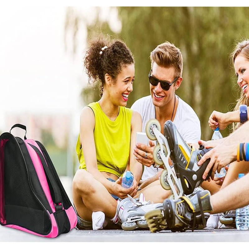 FIBOUND Roller Skate Bag, Oxford Fabric, Pink, 15.35 x 7.87