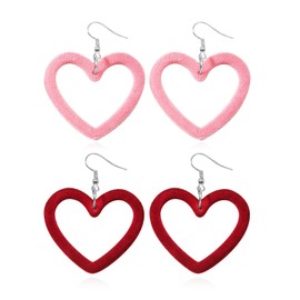 Valentines Day Earrings Gifts for Her Valentines Day Shirts Outfit Women Red Love Heart Earrings Hot Pink Valentines Earrings Valentines Day Jewelry Gifts