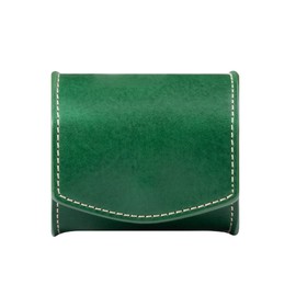 [Hanatora] Genuine Leather Coin Case, Coin Purse, European Leather, Saffiano Leather, Men's, Women's, Simple, Smart, Minimal, Compact, Leather, Tcoin, green