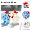 H&D HYALINE & DORA Blown Glass Chicken Figurines Set of