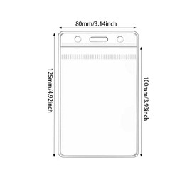 120 Pcs Id Card Holder Vertical Clear Hard Plastic Badge Sleeves with Waterproof Resealable Zip Name Tag for Multiple Cards (120, Transparent)