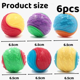 6Pcs Squeaky Dog Ball, Dog Toys Teeth Cleaning Puppy Chew Toys Pet Training Ball Dog Interactive Dog Ball