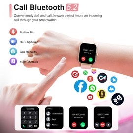 Smart Watch for Women Answer/Make Calls, 1.96" HD Fitness Watch with Heart Rate Monitor Sleep Monitor, 113 Sports Activity Trackers with Step Counter, IP68 Waterproof, Smartwatch for Android/iOS, Rose