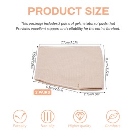 2 Pairs of Metatarsal Pads Women, Ball of Foot Cushion for Men, Foot Pads for Balls of Feet, Foot Cushions for Dancer, Footballer, Prom Accessories for Women (S)