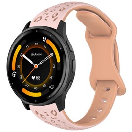 Strisinho Slim Leopard Engraved Bands Compatible with Garmin Vivoactive 4/Venu 3/Venu 2 Watch Band, 22mm Narrow Soft Silicone Cheetah Sport Strap for Garmin Forerunner 745/265/255 Smart Watch