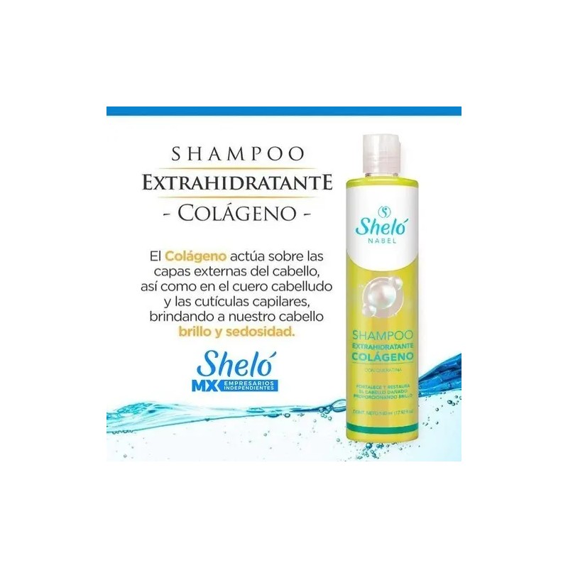 Shampoo Extrahidratante Colágeno Silika Crema Shelo Nab
