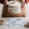 Artoid Mode Blue Floral Vinyl Round Spring Placemats Set of