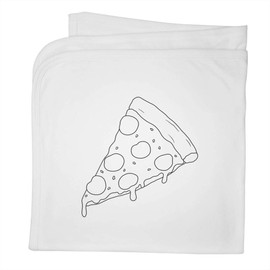 Azeeda 'Pepperoni Pizza Slice' Cotton Baby Blanket/Shawl (BY00040066)